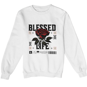 Blessed Life Crewneck Sweatshirt - White