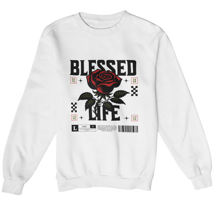 Blessed Life Crewneck Sweatshirt - White