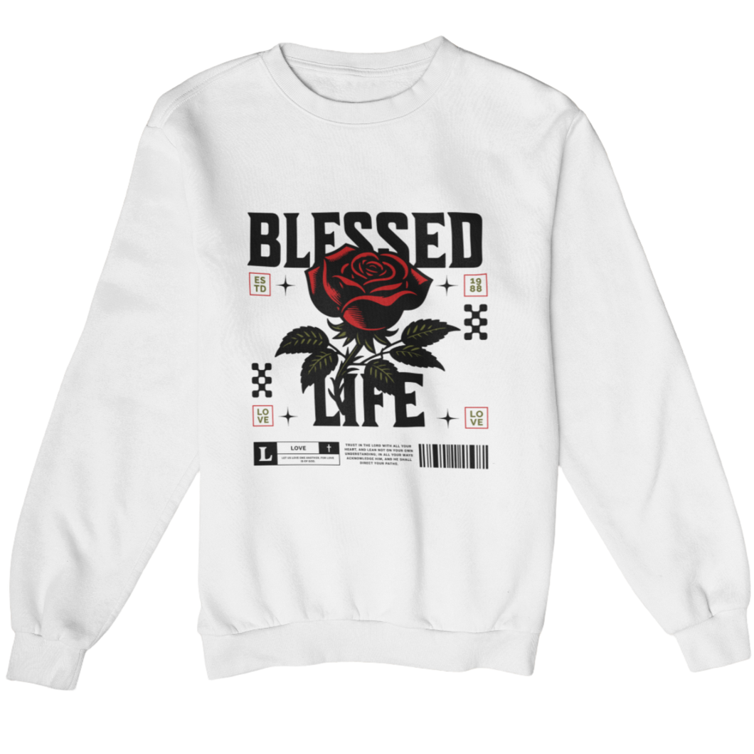 Blessed Life Crewneck Sweatshirt - White