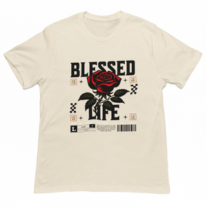 Blessed Life Graphic Tshirt - Sand