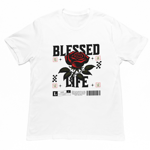 Blessed Life Graphic Tshirt - White