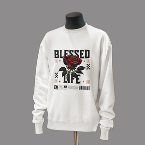 Blessed Life Crewneck Sweatshirt - White