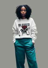 Load image into Gallery viewer, Blessed Life Crewneck Sweatshirt - White