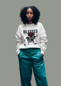 Blessed Life Crewneck Sweatshirt - White