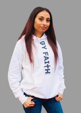 Load image into Gallery viewer, White By Faith Hoodie Black Logo - Unisex