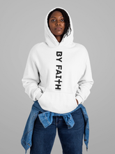 Load image into Gallery viewer, White By Faith Hoodie Black Logo - Unisex