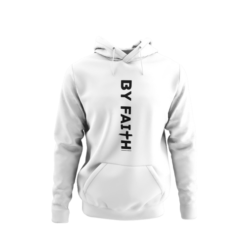 White By Faith Hoodie Black Logo - Unisex