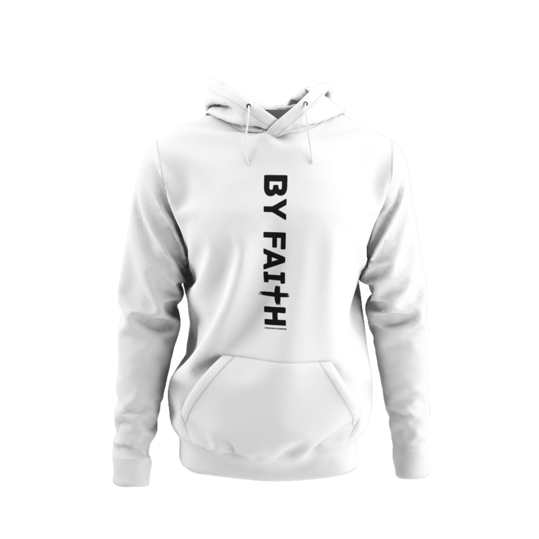 White By Faith Hoodie Black Logo - Unisex