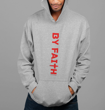 Load image into Gallery viewer, Grey By Faith Hoodie Red Logo - Unisex