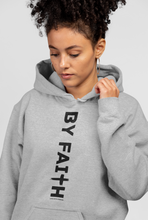 Load image into Gallery viewer, Grey By Faith Hoodie Black Logo - Unisex